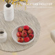 Adjustable Bar Table for 2, Round Pub Table with PE Rattan Top and Steel Base for Home Bar, Small Dining Room, Grey