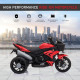 Kids Electric Pedal Motorcycle Ride-On Toy, 6V Battery Powered with Music, Horn & Headlights, Motorbike for Girls and Boys, Red