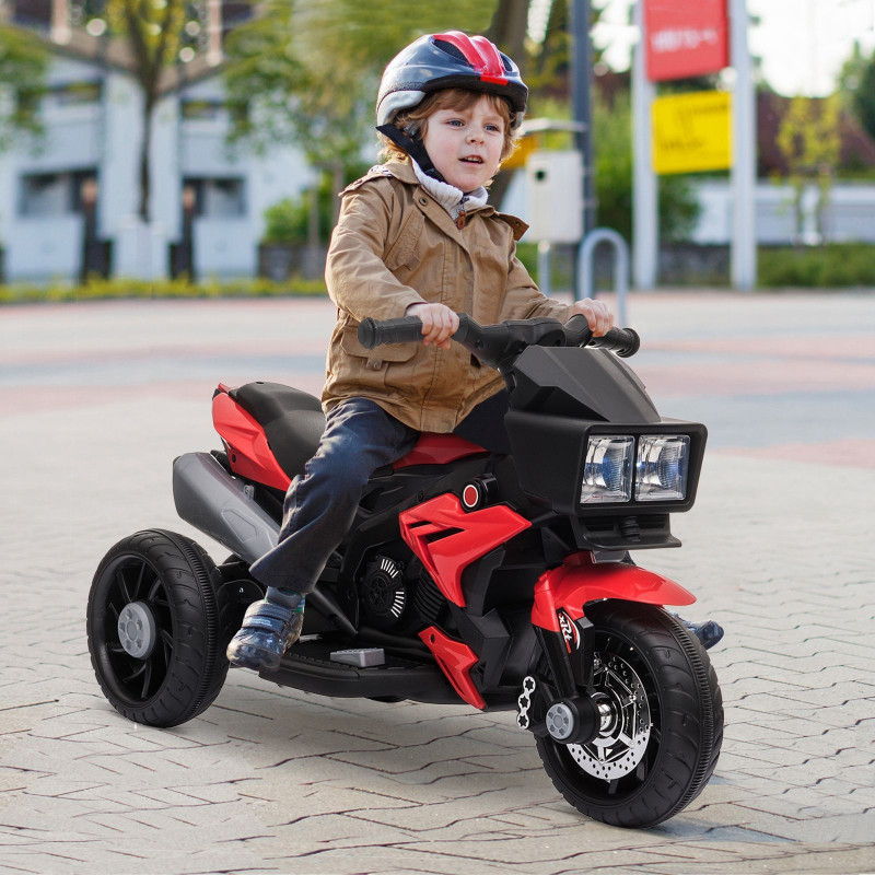 Kids Electric Pedal Motorcycle Ride-On Toy, 6V Battery Powered with Music, Horn & Headlights, Motorbike for Girls and Boys, Red