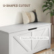 39.4 Inches Storage Chest, Storage Trunk with 2 Safety Hinges for Living Room, White Wood Grain