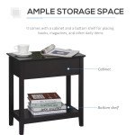 End Side Table in Flip Top Design with Cabinet and Bottom Shelf, Storage Furniture Decoration for Bedroom Living Room Office, Dark Coffee