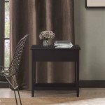 End Side Table in Flip Top Design with Cabinet and Bottom Shelf, Storage Furniture Decoration for Bedroom Living Room Office, Dark Coffee