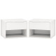 Floating Nightstand Set of 2, Wall Mounted Bedside Table with Drawer for Bedroom, White