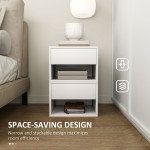 Floating Nightstand Set of 2, Wall Mounted Bedside Table with Drawer for Bedroom, White