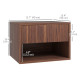 Floating Nightstand Set of 2, Wall Mounted Bedside Table with Drawer for Bedroom, Brown