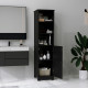 Tall Bathroom Storage Cabinet, Freestanding Tower Cabinet with Adjustable Shelf, 3 Open Shelves, Black