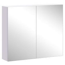 Wall Mount Mirrored Medicine Cabinet, Bathroom Mirror Cabinet with Adjustable Shelf, Double Soft Closing Doors, Light Lilac