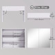 Wall Mount Mirrored Medicine Cabinet, Bathroom Mirror Cabinet with Adjustable Shelf, Double Soft Closing Doors, Light Lilac