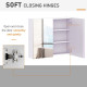 Wall Mount Mirrored Medicine Cabinet, Bathroom Mirror Cabinet with Adjustable Shelf, Double Soft Closing Doors, Light Lilac
