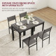 Dining Table Set for 2, 3 Piece Kitchen Table and Chairs with Metal Legs for Small Spaces, Grey Wood Effect