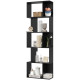 5-Tier Geometric Bookshelf, S Shaped Bookcase, Modern Freestanding Display Shelf Unit for Home Office, Black