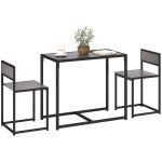 Dining Table Set, Industrial Dining Set for 2, Kitchen Table and Chairs for Small Space, Dining Room Table with Chairs