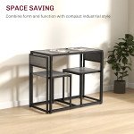 Dining Table Set, Industrial Dining Set for 2, Kitchen Table and Chairs for Small Space, Dining Room Table with Chairs