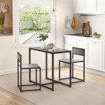 Dining Table Set, Industrial Dining Set for 2, Kitchen Table and Chairs for Small Space, Dining Room Table with Chairs