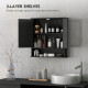 Medicine Cabinet, Wall-Mounted Bathroom Mirror Cabinet with Double Doors, Open Shelf, and Adjustable Shelf, Modern Bathroom Wall Cabinet, Black
