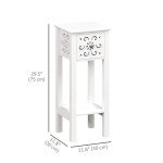Nightstand Set of 2 with Drawer and Open Storage Shelf White