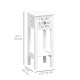 Nightstand Set of 2 with Drawer and Open Storage Shelf White