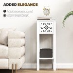 Nightstand Set of 2 with Drawer and Open Storage Shelf White