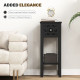 Nightstand Set of 2 with Drawer and Open Storage Shelf Black