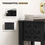Nightstand Set of 2 with Drawer and Open Storage Shelf Black