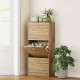 Shoe Storage Cabinet with 3 Flip Drawers, Narrow and Slim, 12 Pair of Shoes Organizer for Hallway, Entryway, Oak