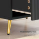 Bedside Table, Nightstand with 2 Drawers, Side End Table with Metal Legs for Bedroom, Black