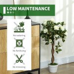 3FT Artificial Plant White Rose Floral Set of 2 in Pot, Fake Plant for Home Indoor Decor