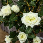 3FT Artificial Plant White Rose Floral Set of 2 in Pot, Fake Plant for Home Indoor Decor