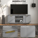 TV Stand with Storage for 55 Inch TV, Modern TV Cabinet with 2 Open Shelves and 2 Cabinets for Living Room, Grey
