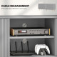 TV Stand with Storage for 55 Inch TV, Modern TV Cabinet with 2 Open Shelves and 2 Cabinets for Living Room, Grey