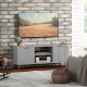 TV Stand with Storage for 55 Inch TV, Modern TV Cabinet with 2 Open Shelves and 2 Cabinets for Living Room, Grey