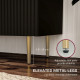 Modern Kitchen Storage Cabinet, Sideboard Buffet Cabinet with Adjustable Shelves and Metal Legs for Kitchen, Black