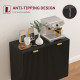 Modern Kitchen Storage Cabinet, Sideboard Buffet Cabinet with Adjustable Shelves and Metal Legs for Kitchen, Black
