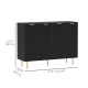 Modern Kitchen Storage Cabinet, Sideboard Buffet Cabinet with Adjustable Shelves for Hallway, Black