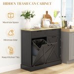 Hidden Trash Cabinet Island with Storage