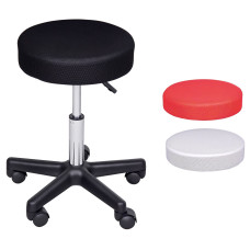 Adjustable Hydraulic Swivel Massage Salon Stool Facial Spa Tattoo Saddle Chair with 3 Changeable Seat Covers, Red/White/Black