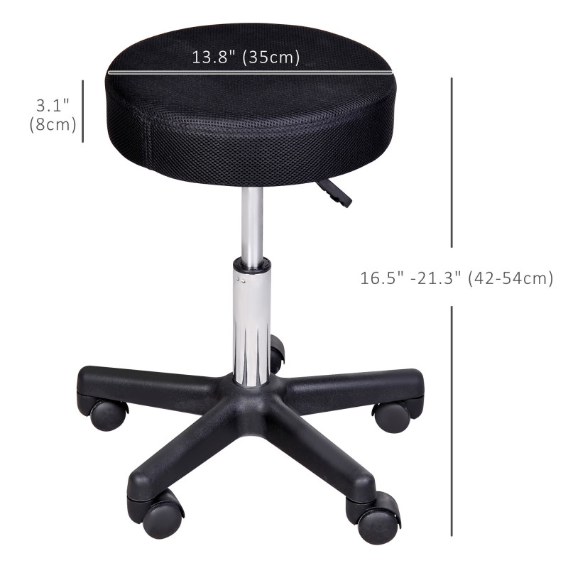 Adjustable Hydraulic Swivel Massage Salon Stool Facial Spa Tattoo Saddle Chair with 3 Changeable Seat Covers, Red/White/Black
