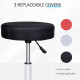 Adjustable Hydraulic Swivel Massage Salon Stool Facial Spa Tattoo Saddle Chair with 3 Changeable Seat Covers, Red/White/Black
