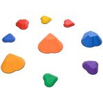Qaba 9PCs Non-Slip Stackable Kids Stepping Stones, Heart-Shaped