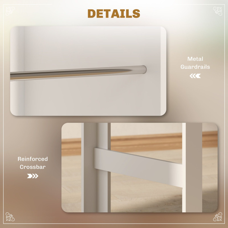 Bar Table Counter Height Dining Table with 3 Storage Shelves for Kitchen, Dining Room, Living Room, White