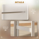 Bar Table Counter Height Dining Table with 3 Storage Shelves for Kitchen, Dining Room, Living Room, White