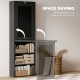 Fold-out Convertible Office Desk, Wall Mount Computer Desk with Blackboard and Side Shelf, Black