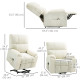 Lift Chair for Seniors, Microfibre Upholstered Power Recliner Chair with Remote, Quick Assembly, Cream White