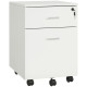 2 Drawer File Cabinet with Lock and Keys, Mobile Vertical Filing Cabinet with Wheels and Drawers, Home Office Cabinet, White
