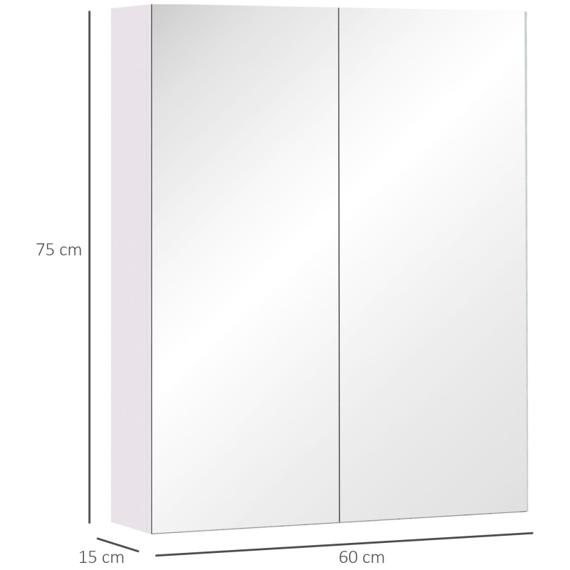 Wall Mount Medicine Cabinet with Mirror, Bathroom Mirror Cabinet Storage Organizer with Adjustable Shelf, Double Door Cupboard, Soft Closing, 23.5