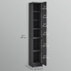 Freestanding Tall Bathroom Storage Cabinet with Adjustable Shelves, Bathroom Organizer, Black Wood Grain