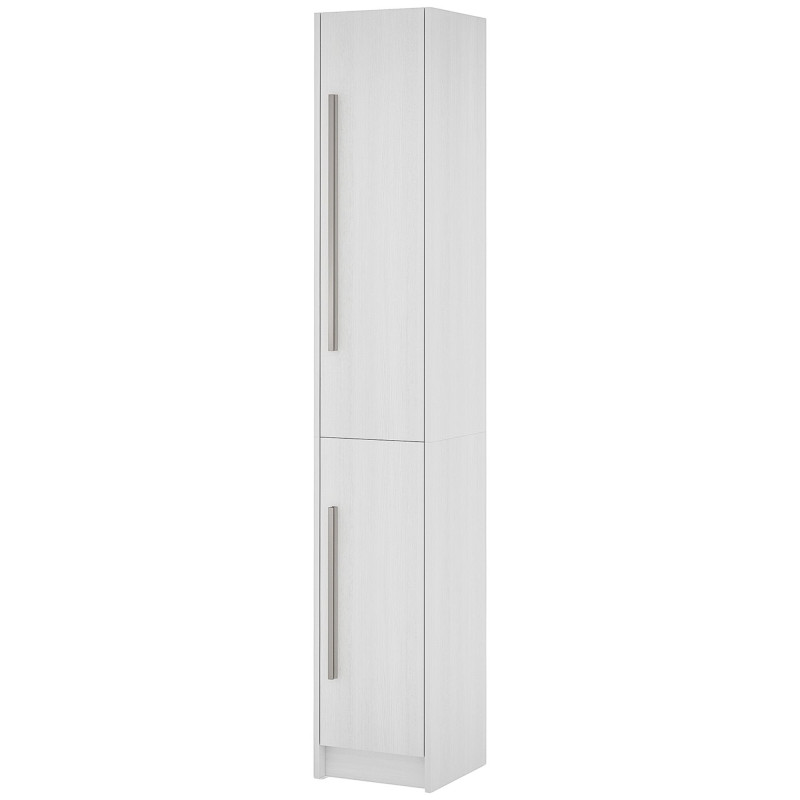 Freestanding Tall Bathroom Storage Cabinet with Adjustable Shelves, Bathroom Organizer, White Wood Grain