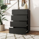 4 Drawer Chest Storage Cupboard Freestanding Drawer Unit, Black