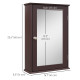 Bathroom Mirror Cabinet, Wall Mounted Medicine Cabinet with Door and Shelves, Dark Brown