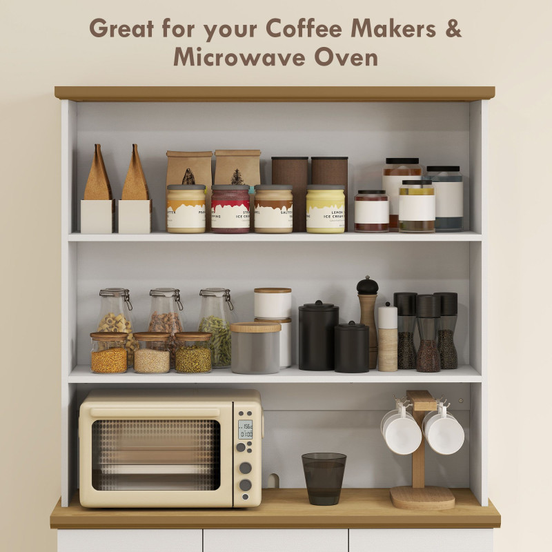 Kitchen Pantry Buffet Server Hutch Storage Sideboard Bookcase with Drawers & Cabinets for Living Room Cabinet Console